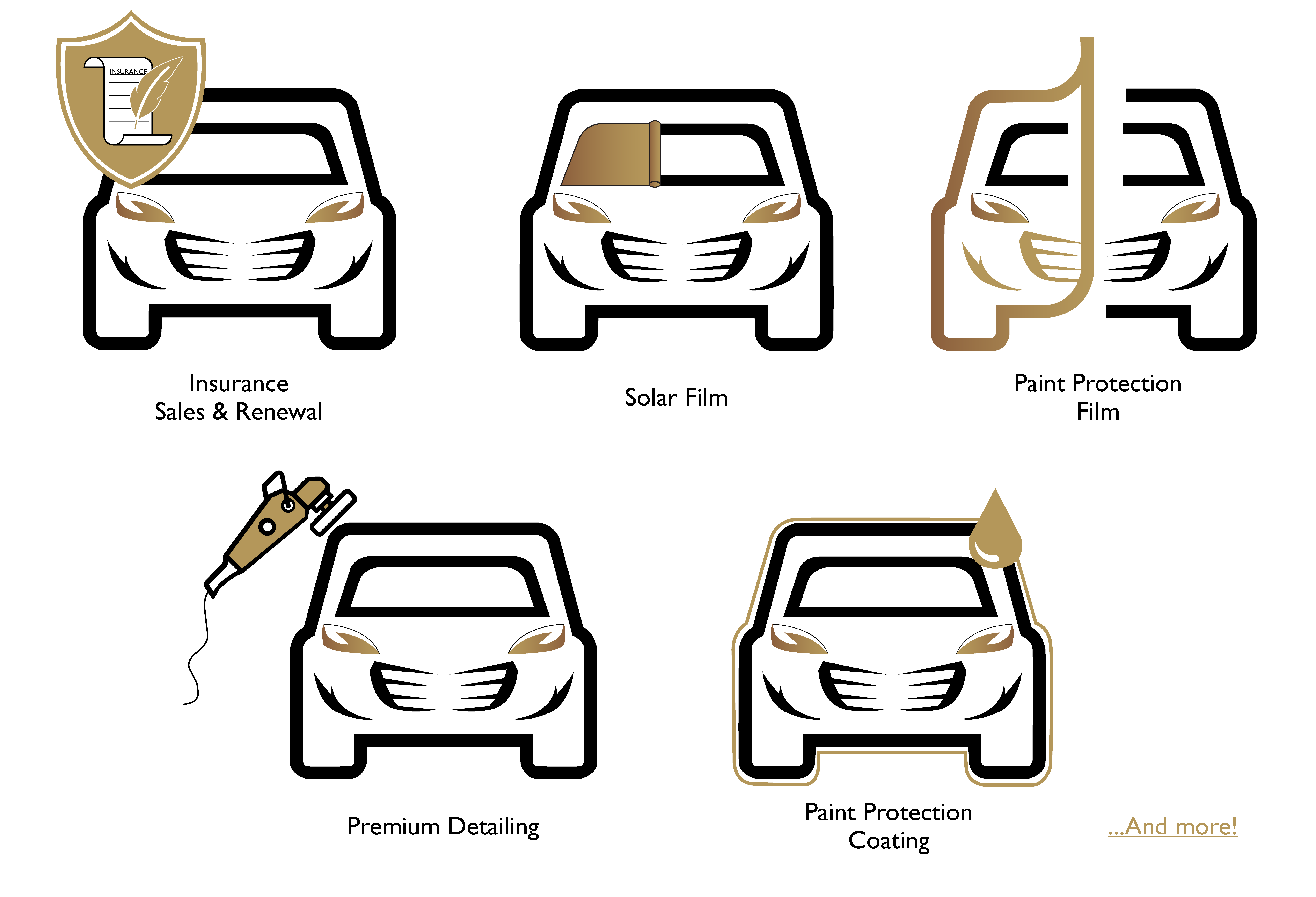 Eurokars Services Bodycare Aftersales Services Tesla Singapore Insurance Sales and renewal solar film paint protection film premium detailing paint protection coating vector illustration