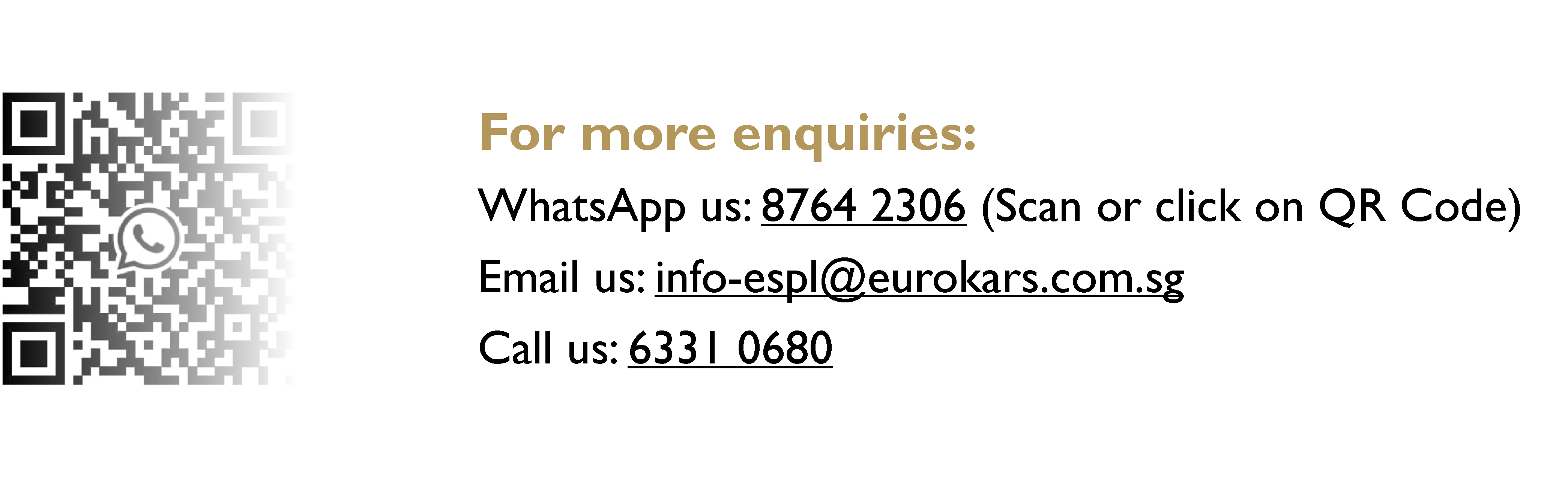 Eurokars Services hotline singapore whatsapp email